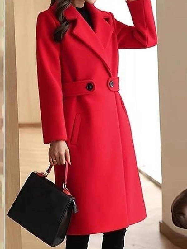 Elegant women's long formal trench coat by Jesie-London, featuring a tailored fit and classic design.