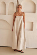 Jesie-London Florence women's spaghetti strap maxi dress, elegant wedding guest gown, flowing fabric, floor-length design