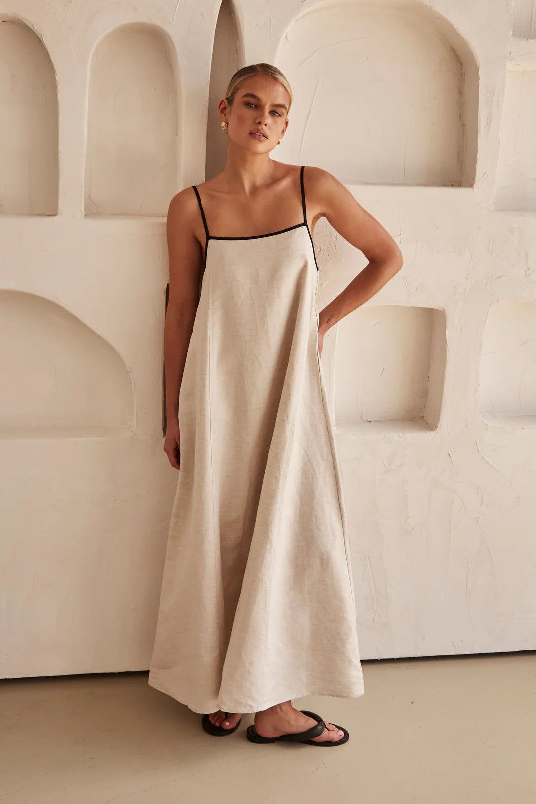 Jesie-London Florence women's spaghetti strap maxi wedding guest dress, elegant flowy fabric, perfect for formal occasions