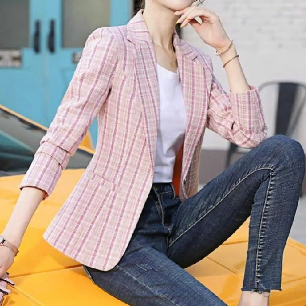 Women’s tailored office blazer by Jesie-London featuring single-button design and classic fit, styled for professional work attire.