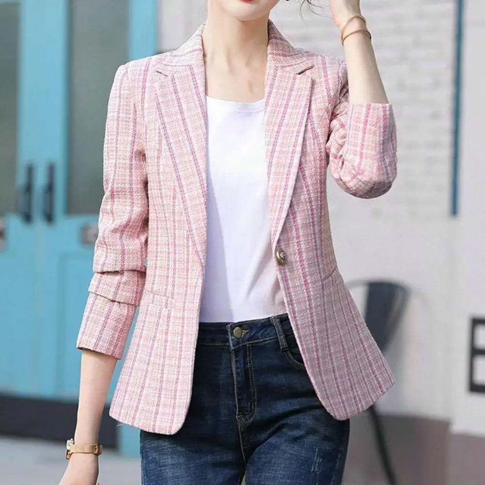 Jesie-London Esme women's single-button tailored office blazer in black, featuring a classic fit and structured design.