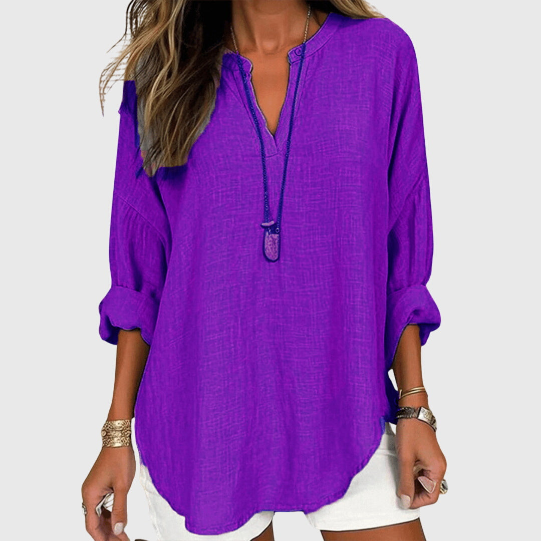 Jesie-London Bethany women's loose fit long sleeve casual top, soft fabric, and relaxed style suitable for everyday wear.