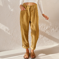 Ariel women high waist wide leg pants by Jesie-London, beige corduroy fabric, relaxed fit, and stylish casual design.