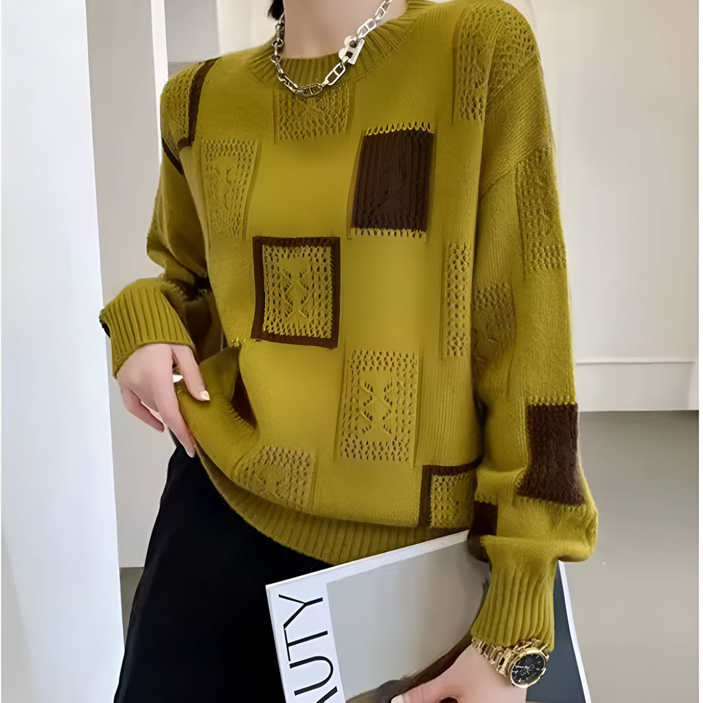 Jesie-London Lydia women's spring casual relaxed fit top with geometric pattern and stylish design, perfect for everyday wear.