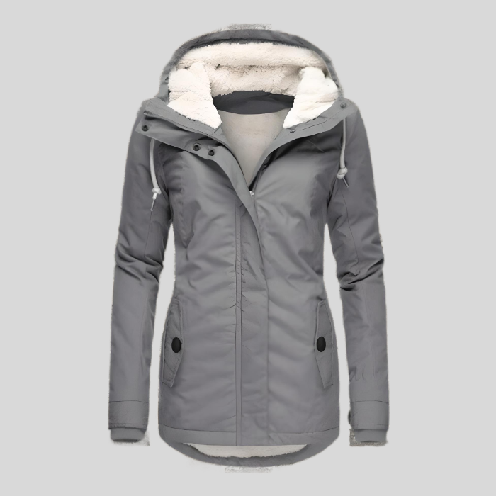 Jesie-London Charlotte women's hooded lightweight waterproof rain jacket, shown in a vibrant color, with adjustable hood and waterproof fabric