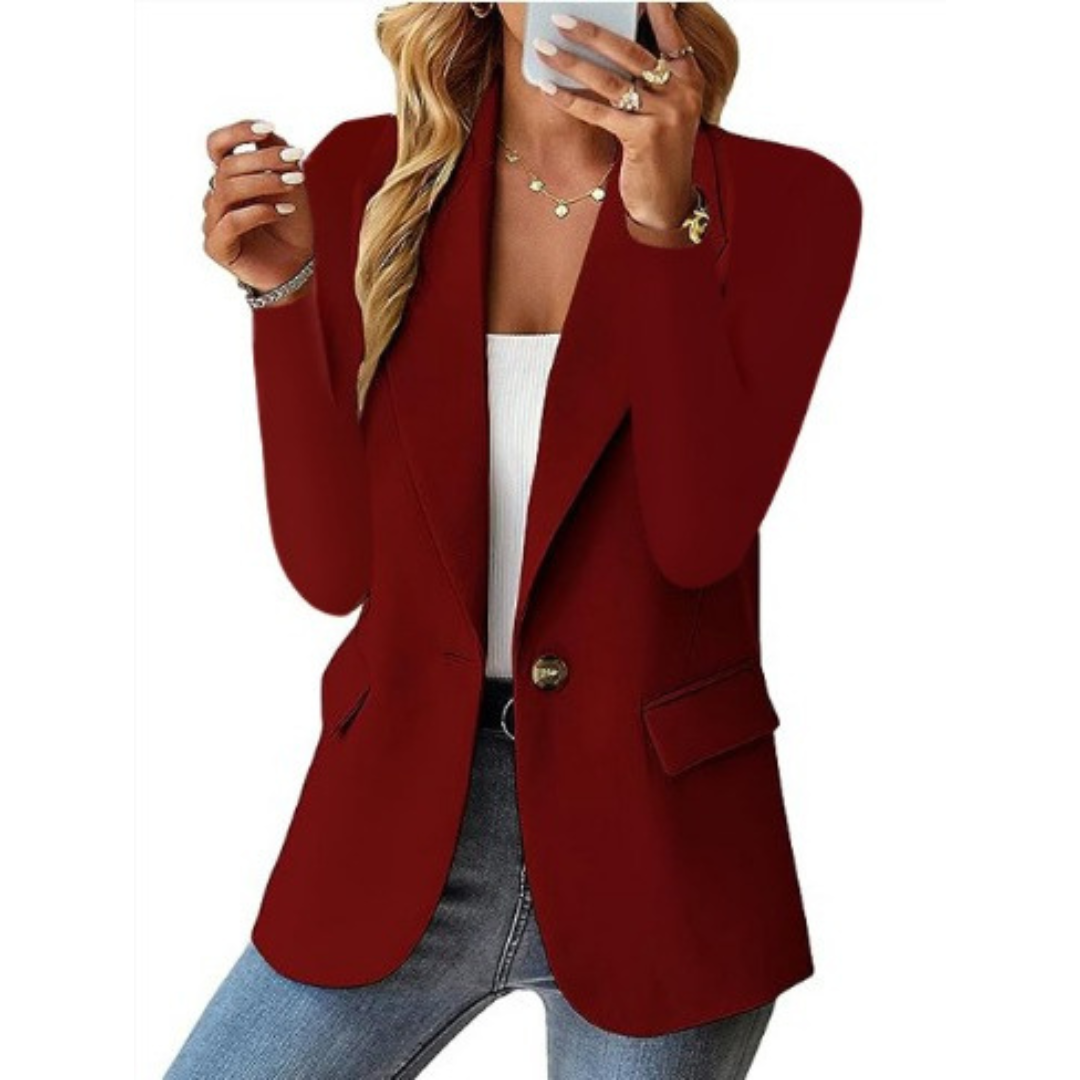 Black Jesie-London Razel blazer for women, featuring a sleek, elegant design perfect for versatile professional or casual wear.