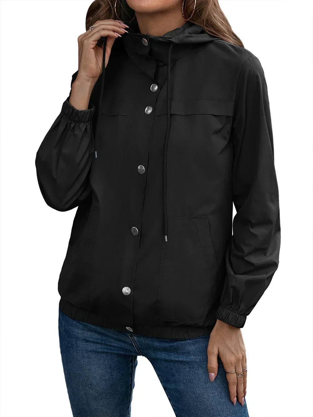 Gabriella women's hooded fashion walking coat by Jesie-London, shown in a stylish, lightweight outerwear design.