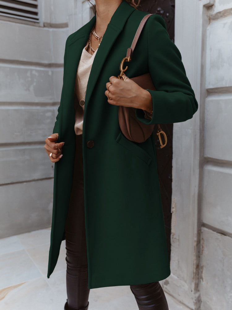 Elegant women's formal button front coat by Jesie-London, featuring a tailored fit and classic design, perfect for sophisticated occasions.