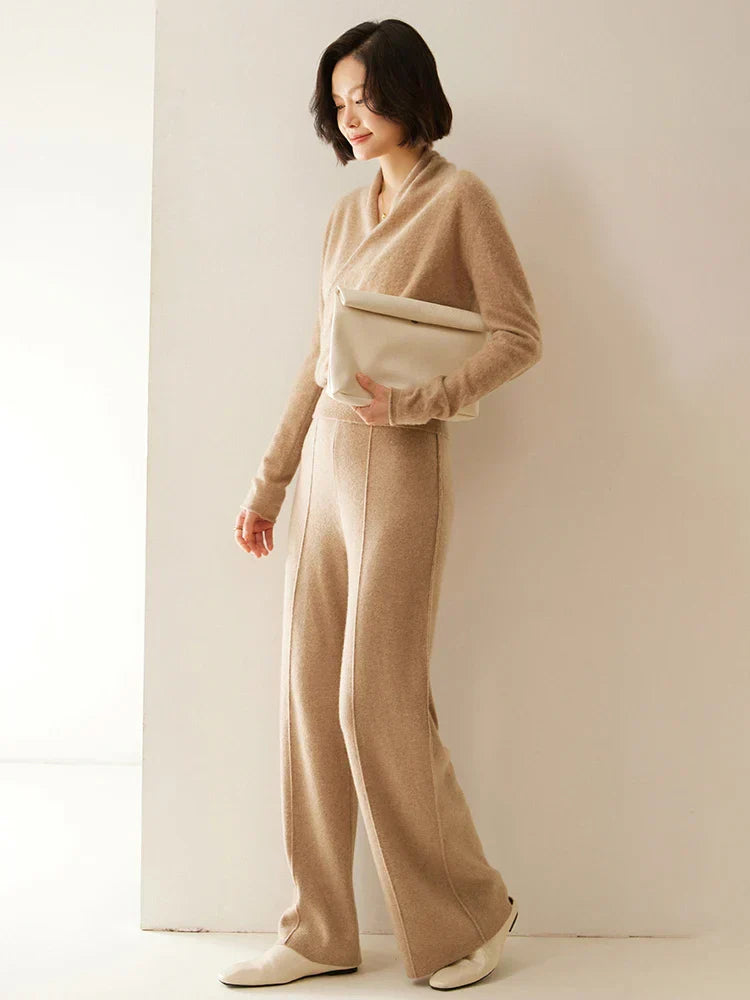 Women’s elegant Jesie-London Kate wrap crossover chic sweater, featuring a stylish design and cozy fit.