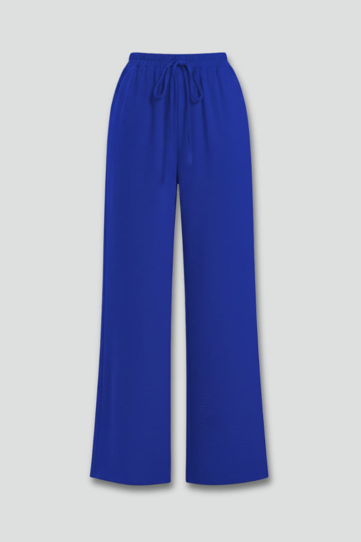 Jesie-London Catherine women's palazzo trousers with drawstring waist and side pockets, flowing fabric and relaxed fit.