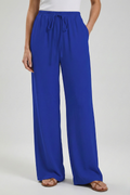 Jesie-London Catherine women's palazzo trousers with drawstring waist and side pockets, flowy and comfortable for casual wear