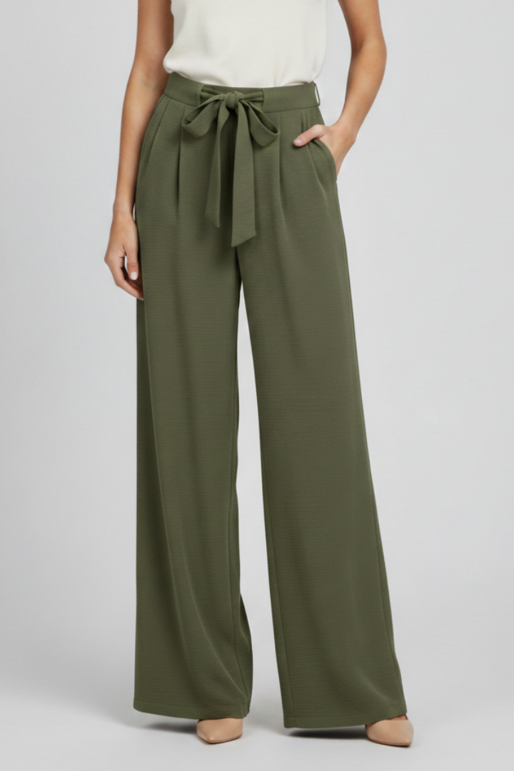 Women’s wide-leg palazzo trousers by Jesie-London with drawstring waist and side pockets, in a stylish and comfortable design.