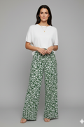 Women’s casual palazzo trousers with floral print and wide legs from Jesie-London, featuring comfortable, flowy fabric and stylish design.