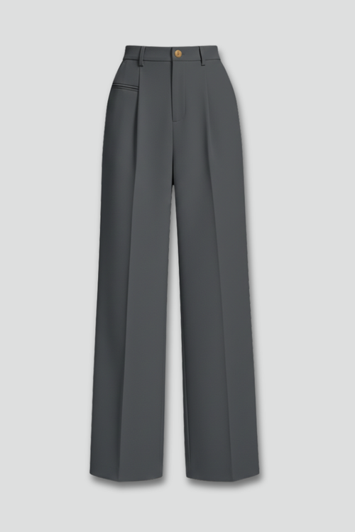 Jesie-London Ava women's palazzo trousers featuring front pleats and back pockets, tailored for a stylish and comfortable fit.