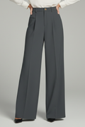 Women’s palazzo trousers by Jesie-London featuring front pleats and back pockets, styled for casual or office wear.