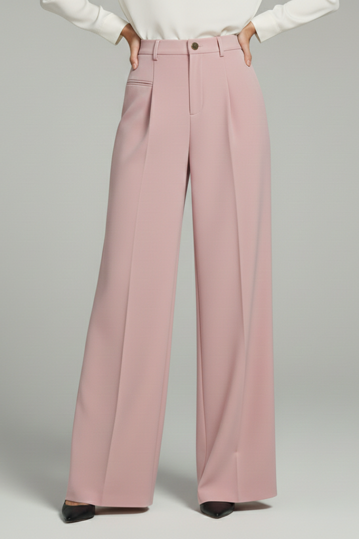 Women’s Jesie-London Ava palazzo trousers with front pleats and back pockets, stylish and comfortable for everyday wear.