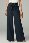 Jesie-London Charlotte women's palazzo trousers with tie belt and wide-leg design, shown in a stylish, flowing fabric.
