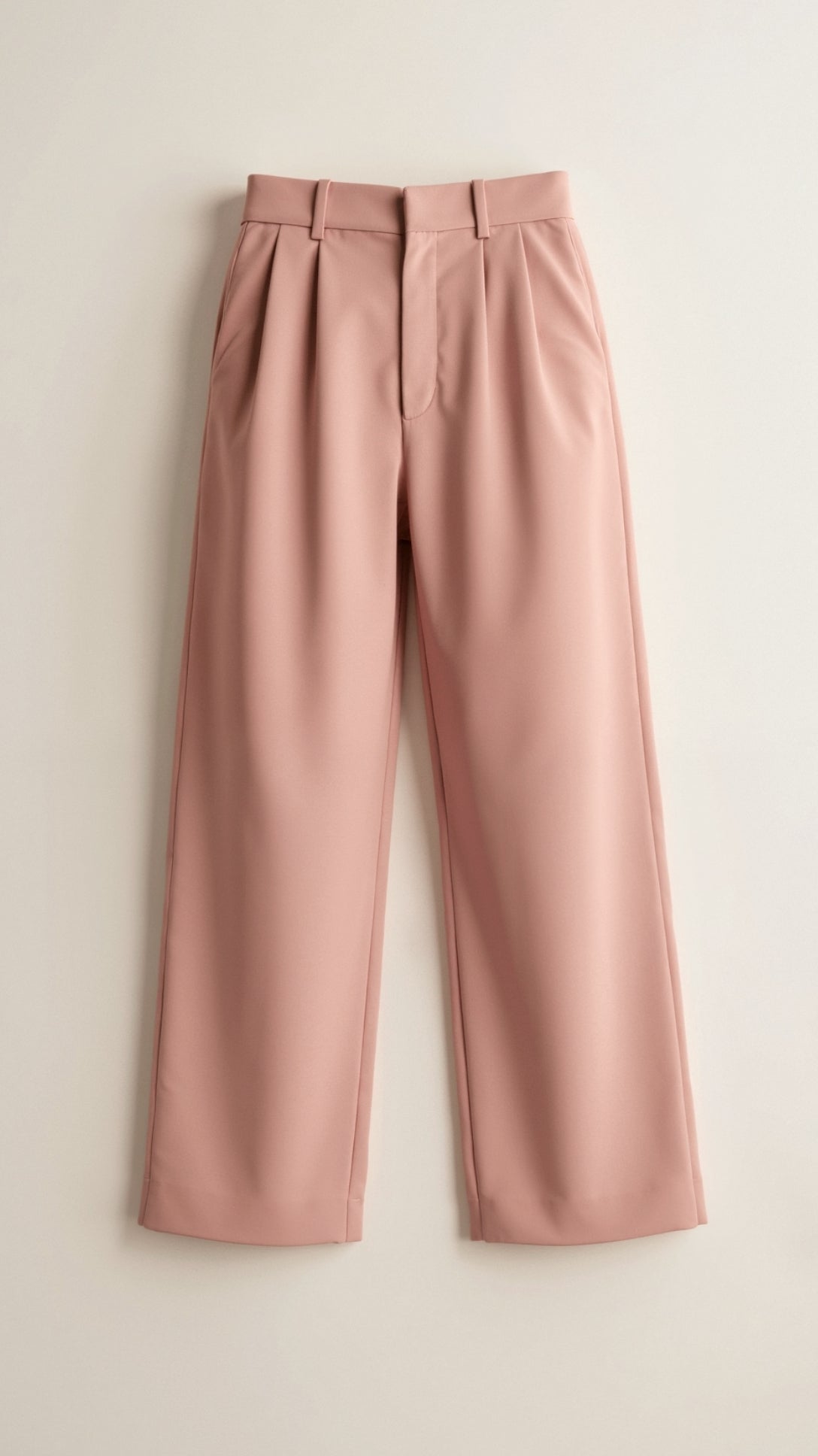 Elsie women's high waisted wide leg trousers with pleated front, made by Jesie-London, shown in a natural fabric and relaxed fit.
