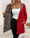 Women’s leopard print zip-up hoodie jacket by Jesie-London, featuring a stylish leopard pattern and comfortable fit.