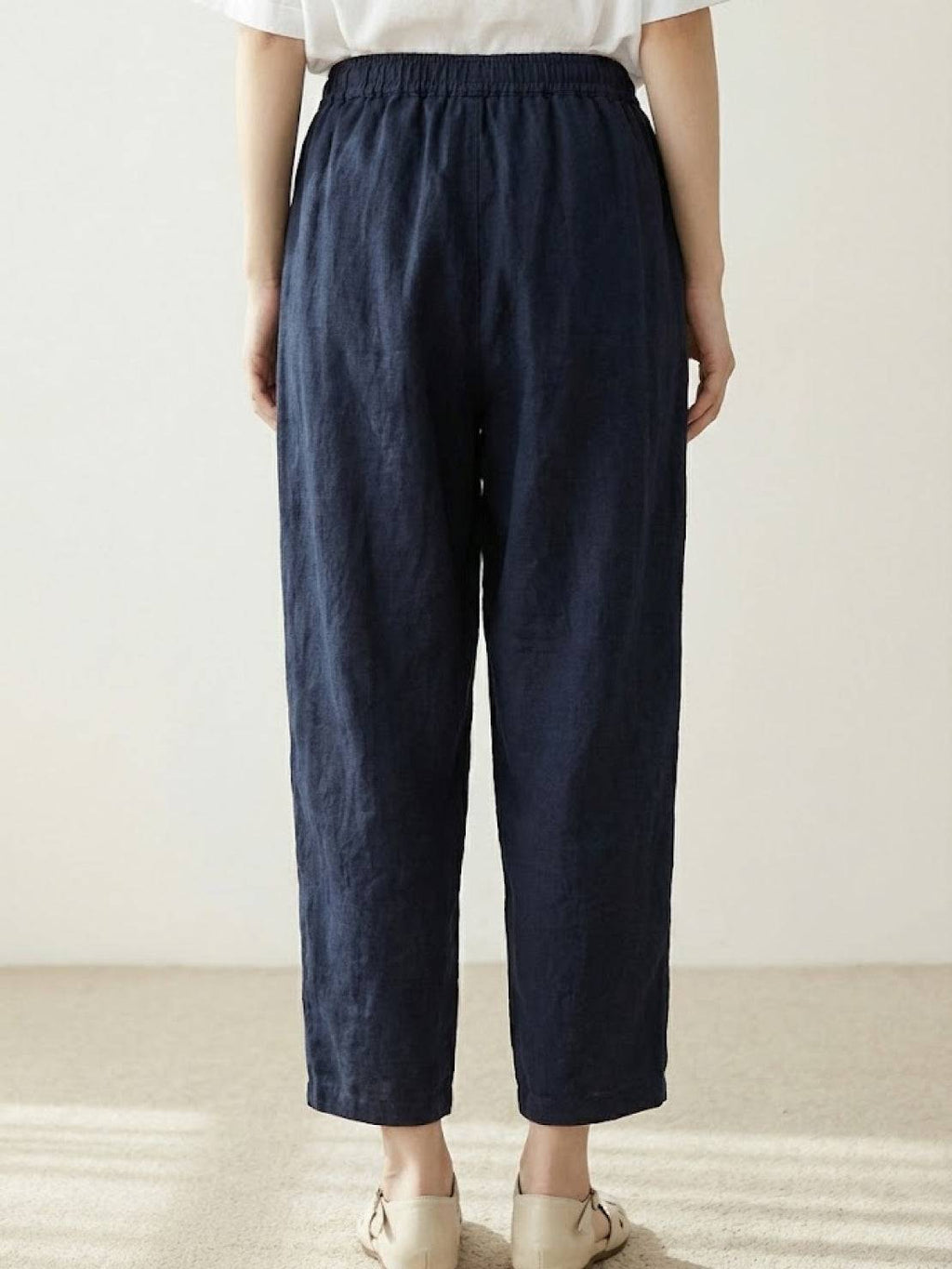Emily women's casual slim fit drawstring waist pants by Jesie-London, featuring a breezy, relaxed straight-leg style.