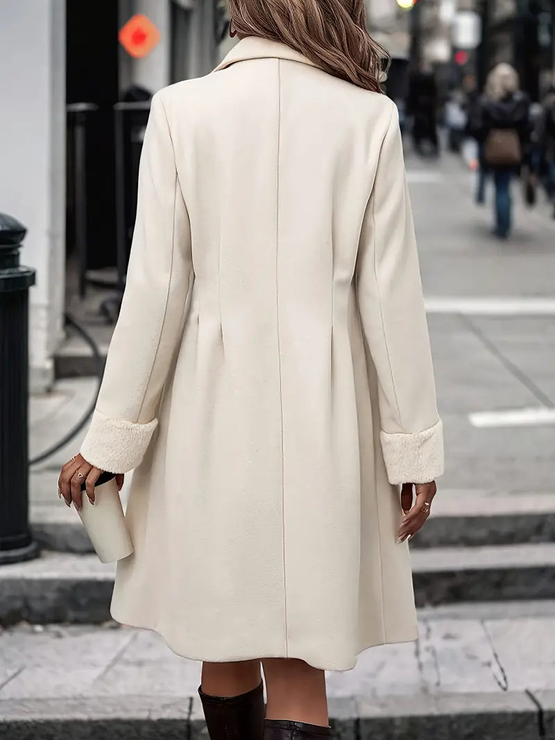 Elizabeth women's double-breasted long coat by Jesie-London, featuring elegant design and tailored fit in a classic style.