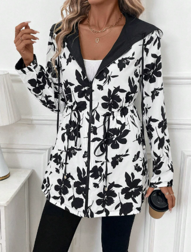 Women’s leopard print zip-up hoodie jacket by Jesie-London, featuring a stylish leopard pattern and a front zipper.