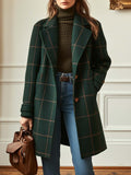 Jessica women's plaid button-front coat by Jesie-London, showing a stylish plaid pattern and classic button details.