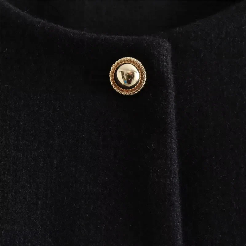 Women's cropped Jesie-London bomber jacket with button front, stylish and lightweight for casual wear.