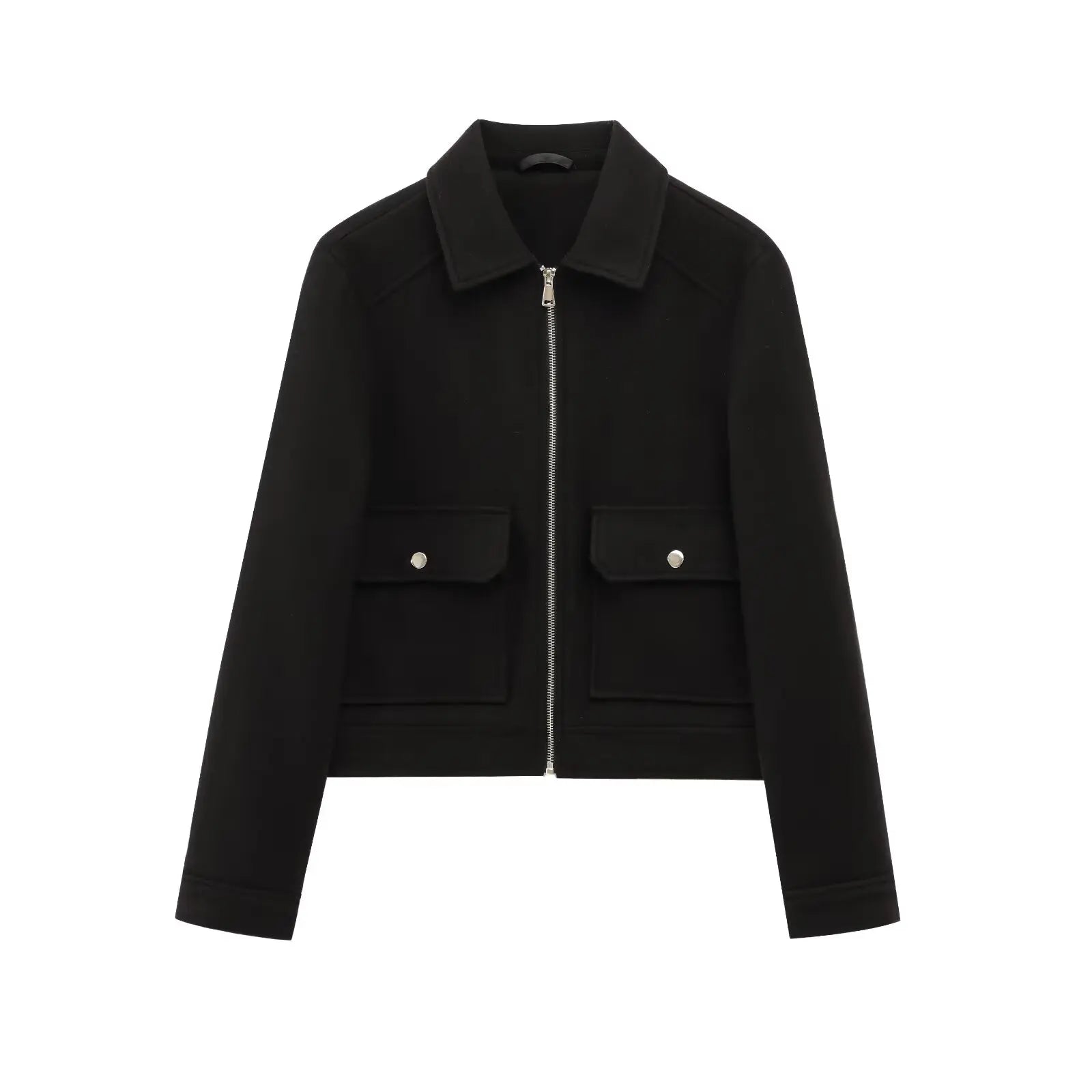 Women's Georgia Jesie-London cropped zip-up bomber jacket with short front zipper and stylish design.