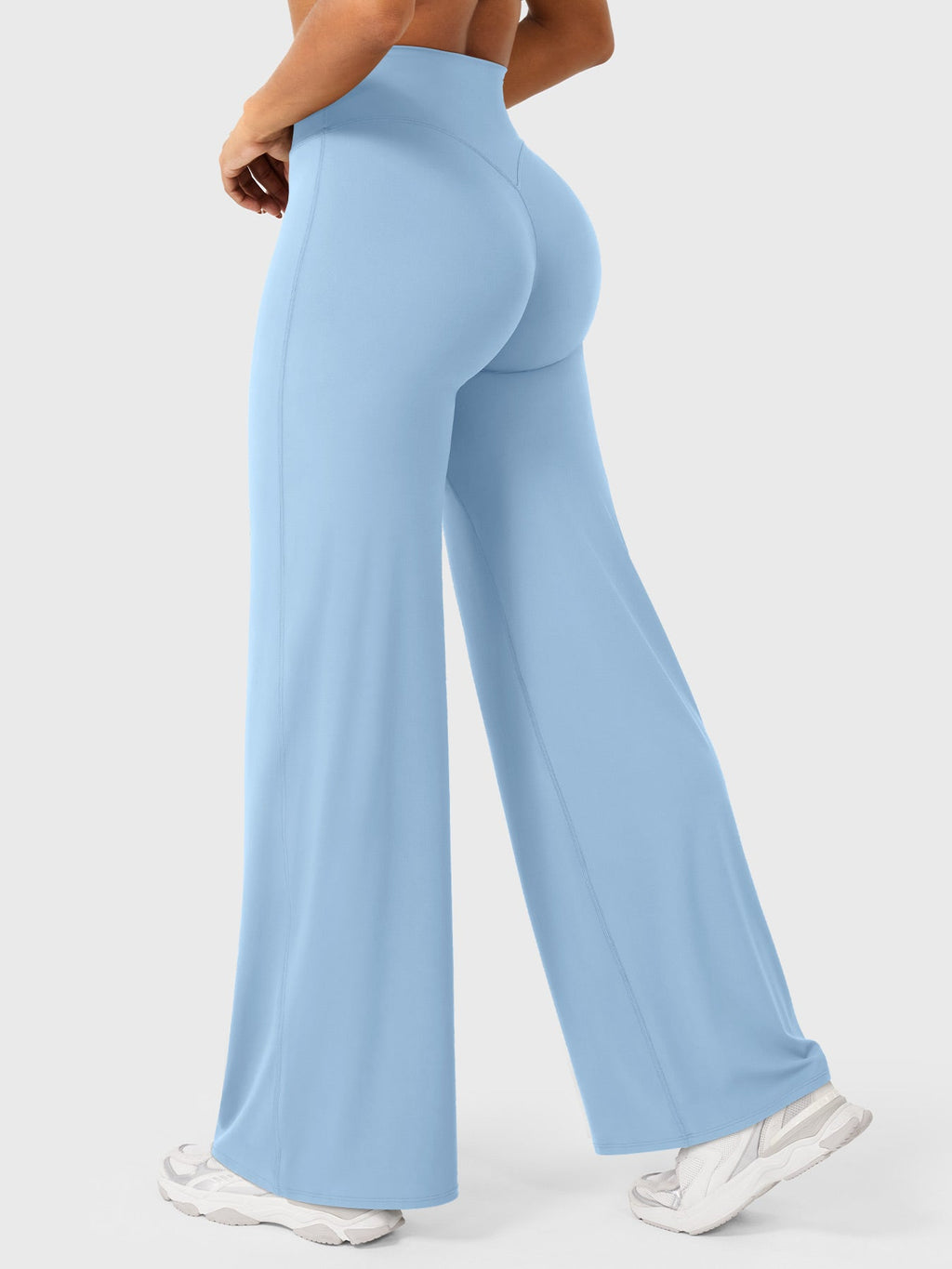 Women’s Air Blue high waist flared pants by Jesie-London, featuring a stylish summer design and comfortable fit.