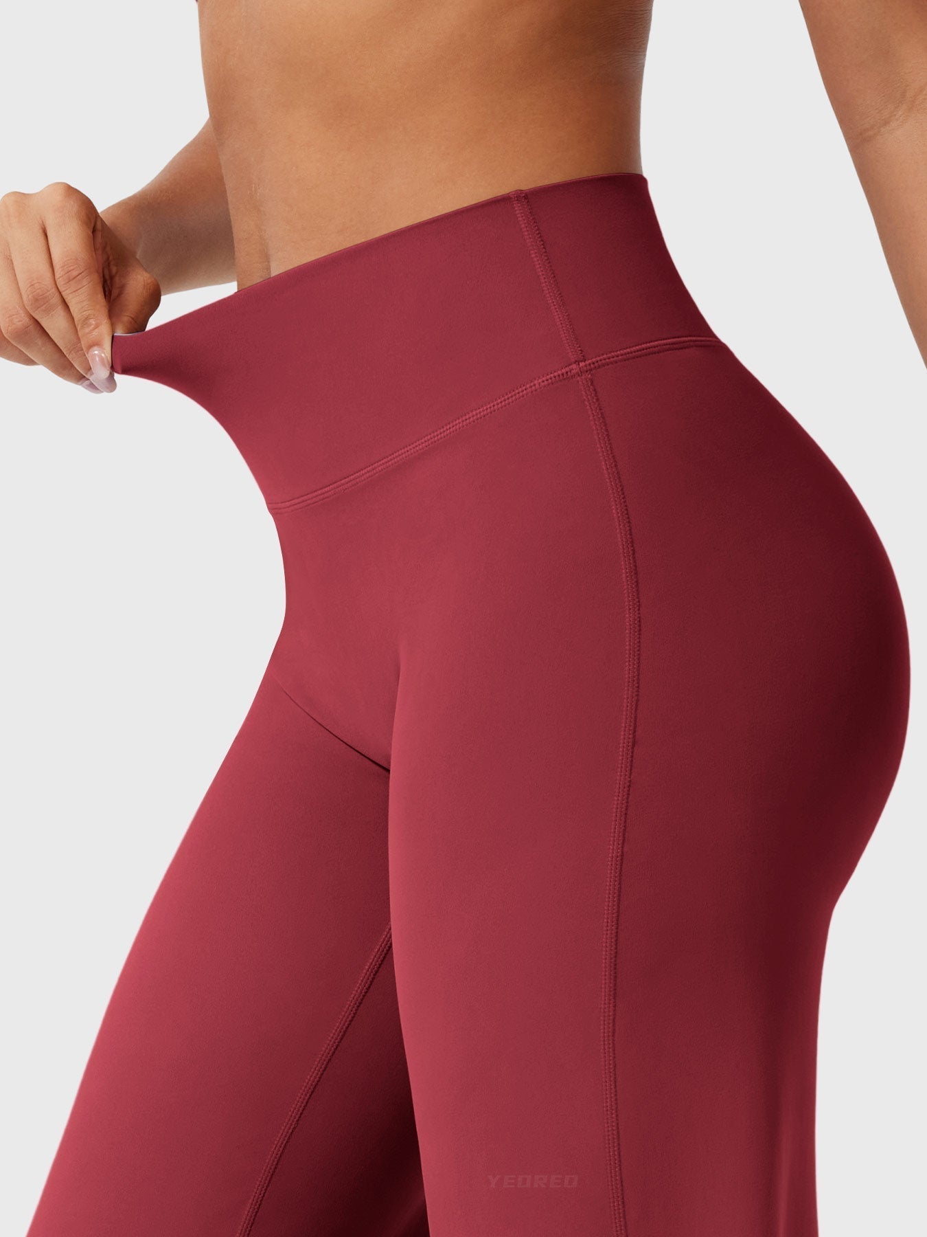 Millie women's high waist flared pants in anchor red from Jesie-London, showcasing the stylish summer design and fit.