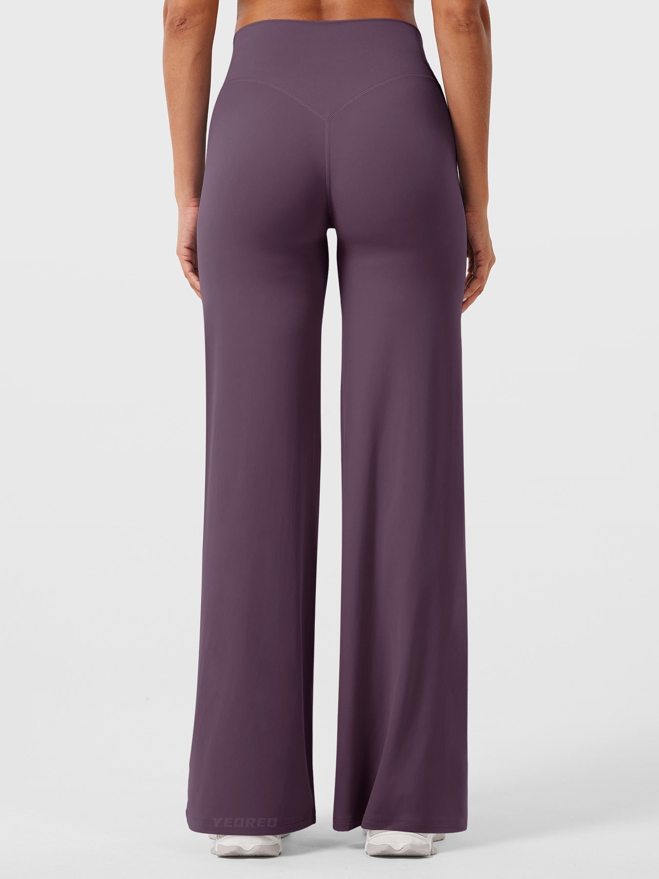 Blackberry purple women's high waist flared summer pants by Jesie-London, featuring a stylish, flowing design and comfortable fit.