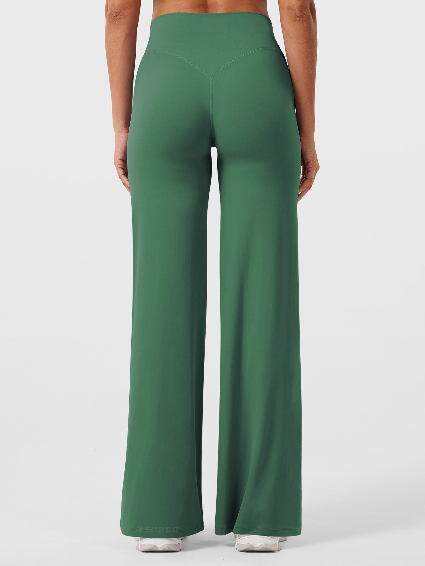 Dark green women's high waist flared pants by Jesie-London, featuring a stylish summer design and comfortable fit.