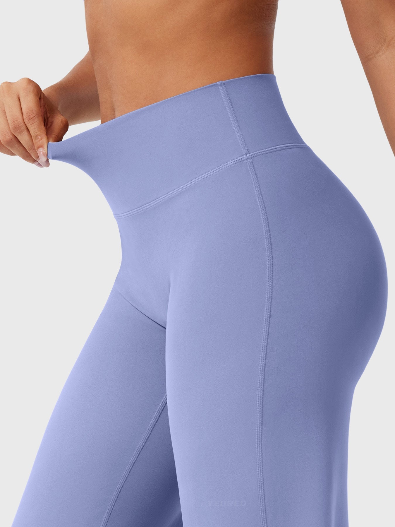 Sea blue high waist flared pants for women by Jesie-London, featuring a stylish summer design and wide-leg fit.