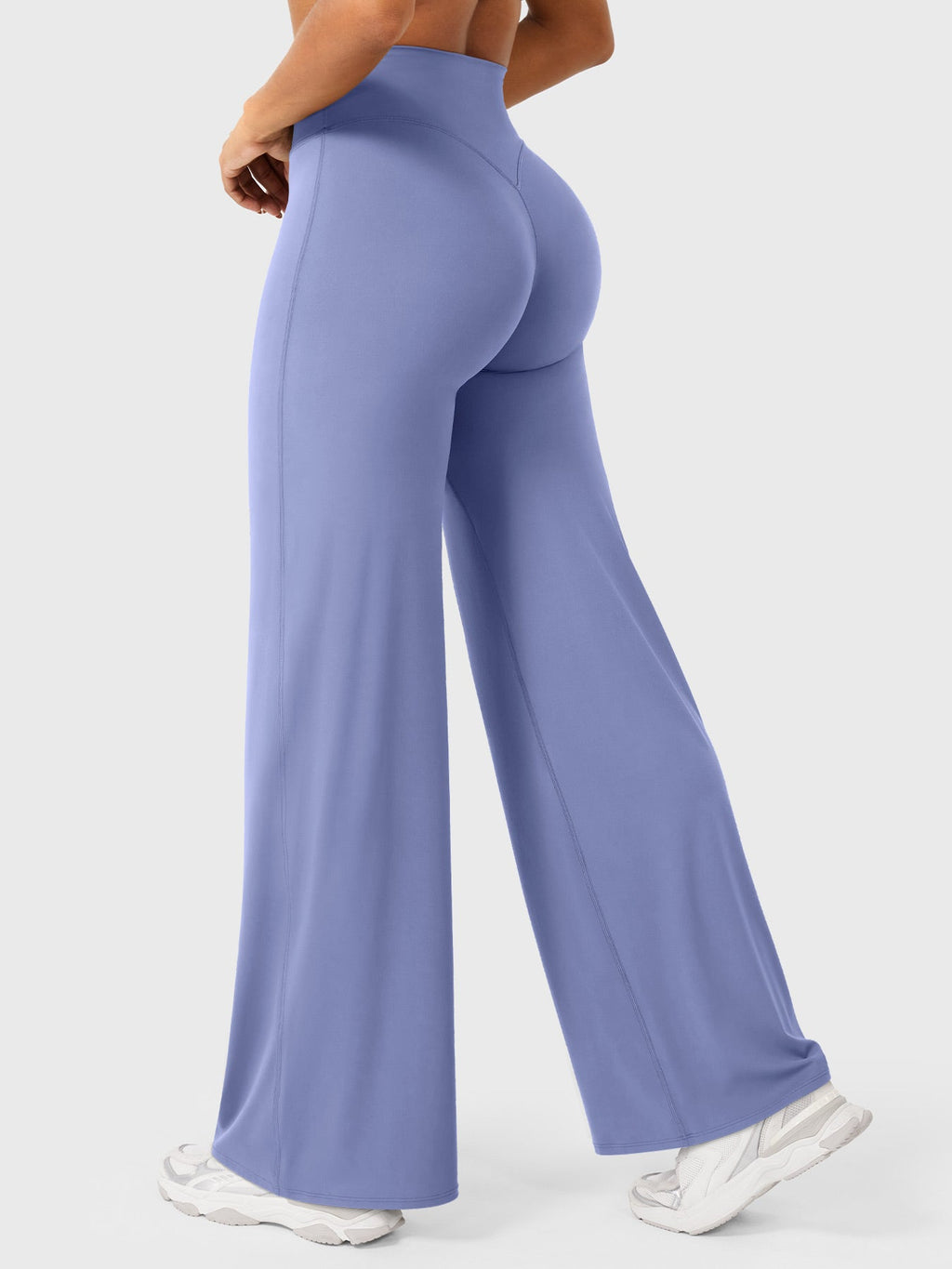 Sea blue women's high waist flared pants by Jesie-London, casual summer fashion with a relaxed fit
